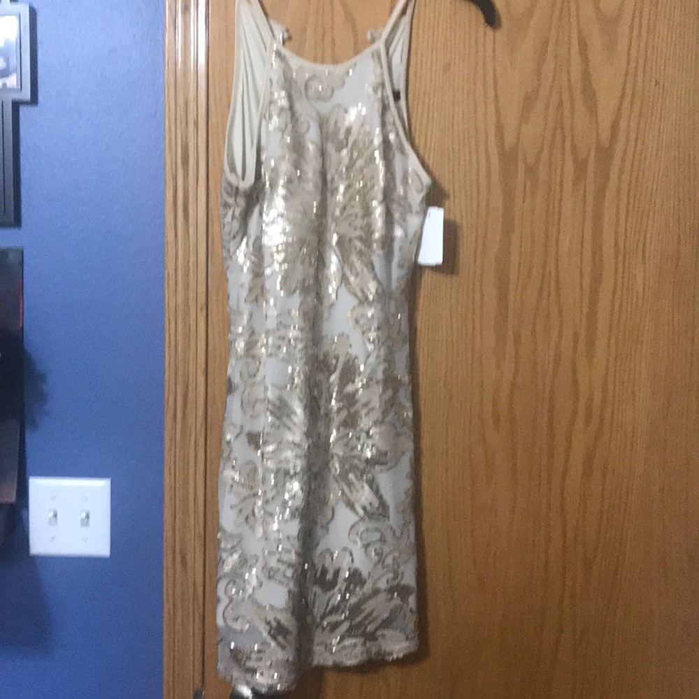 Gold sequins homecoming dress